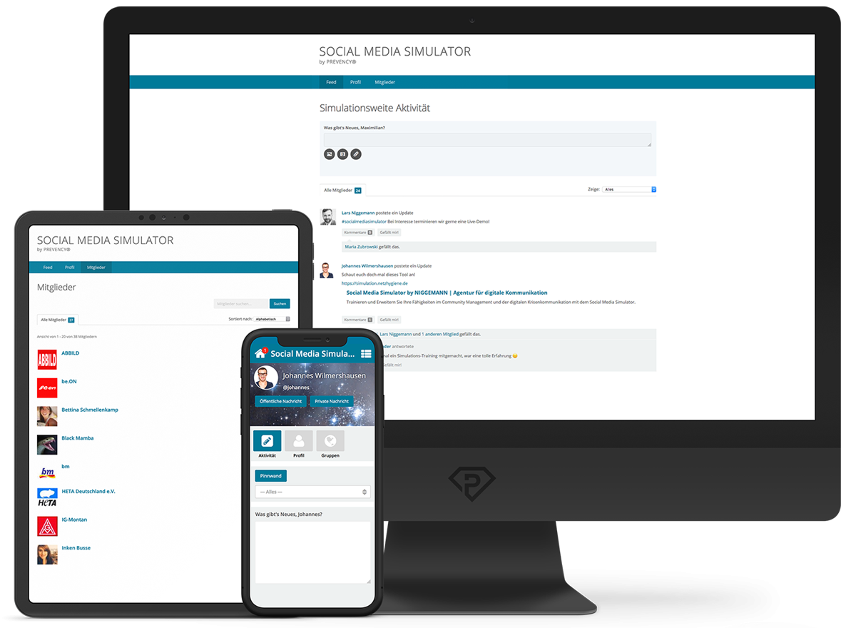 Darstellung des SOCIAL MEDIA SIMULATOR